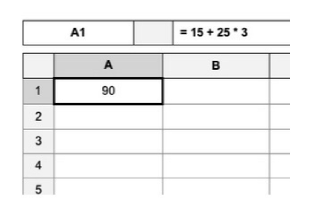 Schermprint van een deel van een berekening in een spreadsheet.